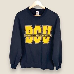 Bethune Cookman Wildcats BCU Crewneck Sweatshirt Sweater Men Medium Black VTG